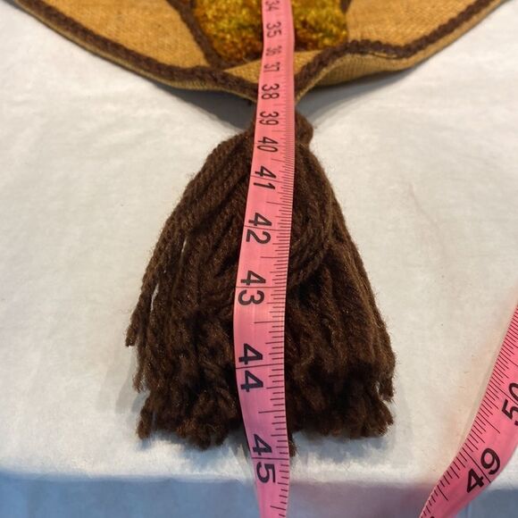 Vintage Latch Hook Wallhanging Decor Owl Flowers Lathchook Yarn 70s 1970s - Picture 14 of 15